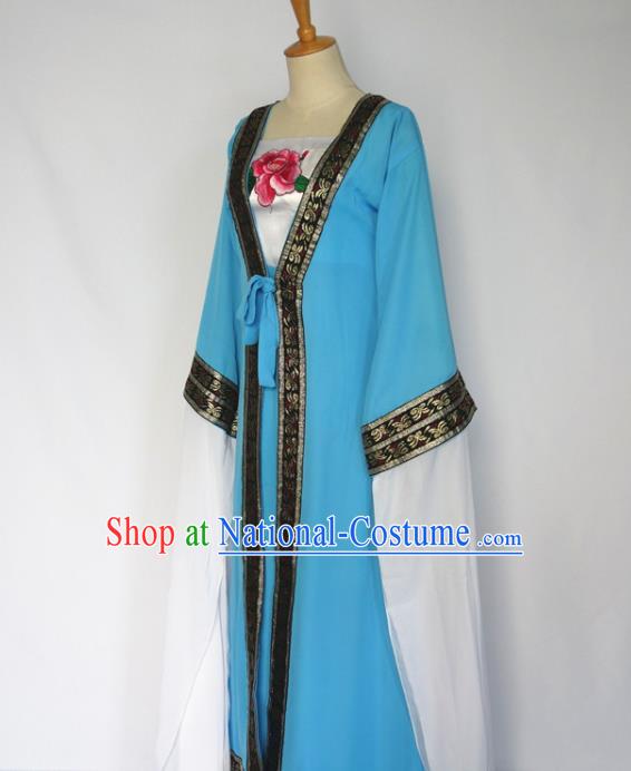 Chinese Classical Dance Clothing Water Sleeve Dance Garment Costumes Traditional Goddess Dance Blue Dress