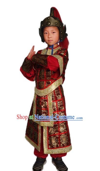 Chinese Ancient General Garment Costumes Traditional Warrior Armor Outfit Song Dynasty Dogface Clothing