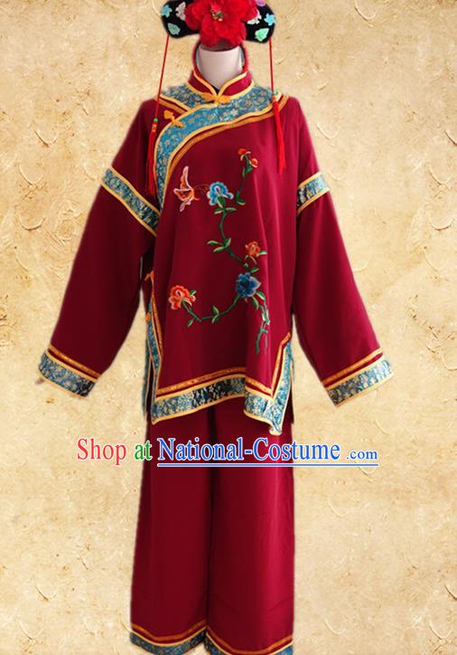 Chinese Qing Dynasty Servant Woman Clothing Ancient Court Mammy Costumes Princess Pearl Mo Mo Rong Garments