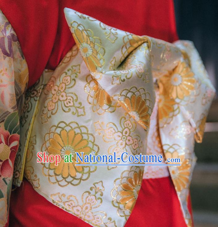 Japanese Kimono Waistband Traditional Clothing Obi Belt Handmade Brocade Corset