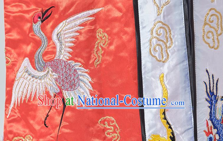 Chinese Traditional Daoism Scriptures Frock Taoism Master Garment Wudang Taoist Priest Costume Embroidered Red Silk Robe