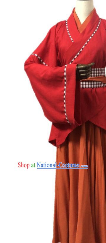 Chinese Film The Kung Fu Cult Master Xiao Zhao Garment Costumes Ancient Swordswoman Red Dress