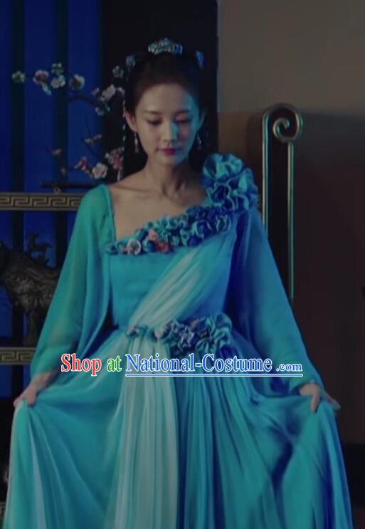 Chinese Ancient Swordswoman Green Dress TV Series Bloody Romance Wan Mei Garment Costumes