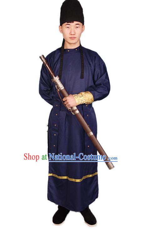 Chinese Tang Dynasty Swordsman Clothing Traditional Hanfu Robe Ancient Imperial Bodyguard Garment Costumes