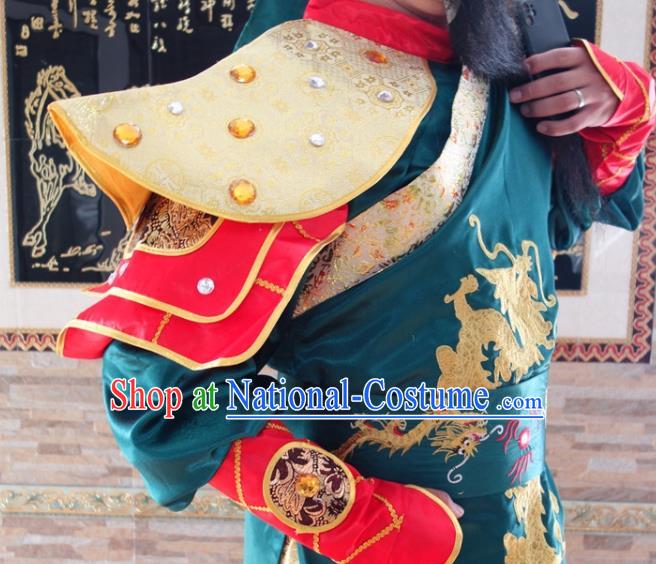 Chinese Ancient General Garment Costumes Three Kingdoms Period Swordsman Clothing Traditional Guan Yu Outfit