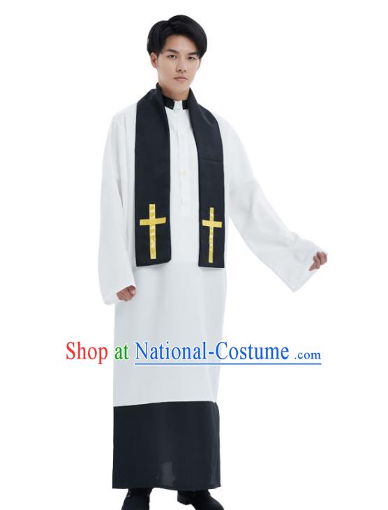 Top Fancy Ball Pastor White Clothing Halloween Cosplay Costumes