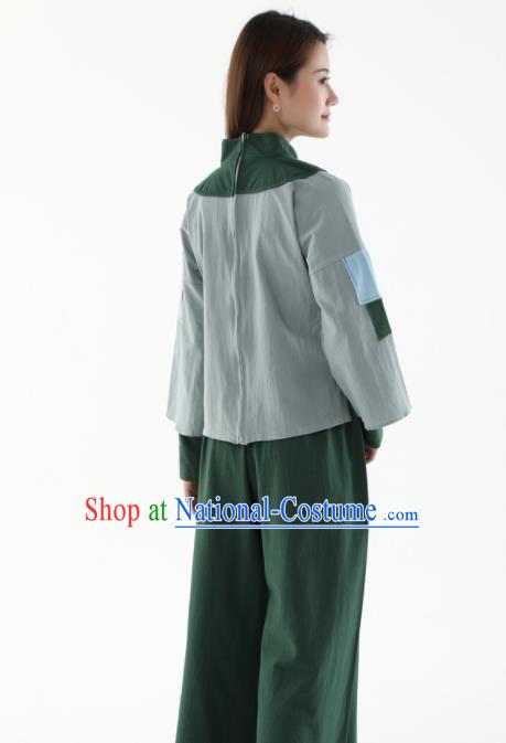 Chinese Cosplay Village Girl Green Outfit Ancient Poor Lady Garment Costumes