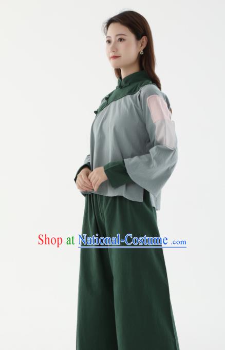 Chinese Cosplay Village Girl Green Outfit Ancient Poor Lady Garment Costumes