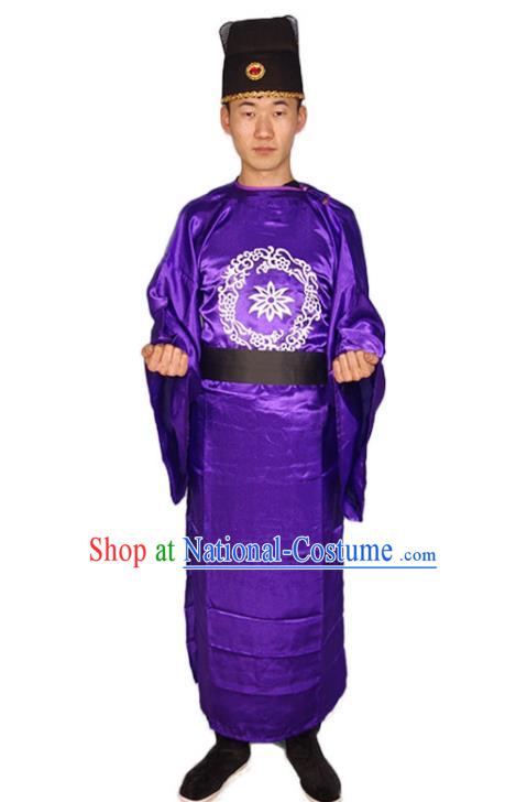 Chinese Ming Dynasty Chamberlain Vestment Traditional Official Clothing Ancient Eunuch Costumes