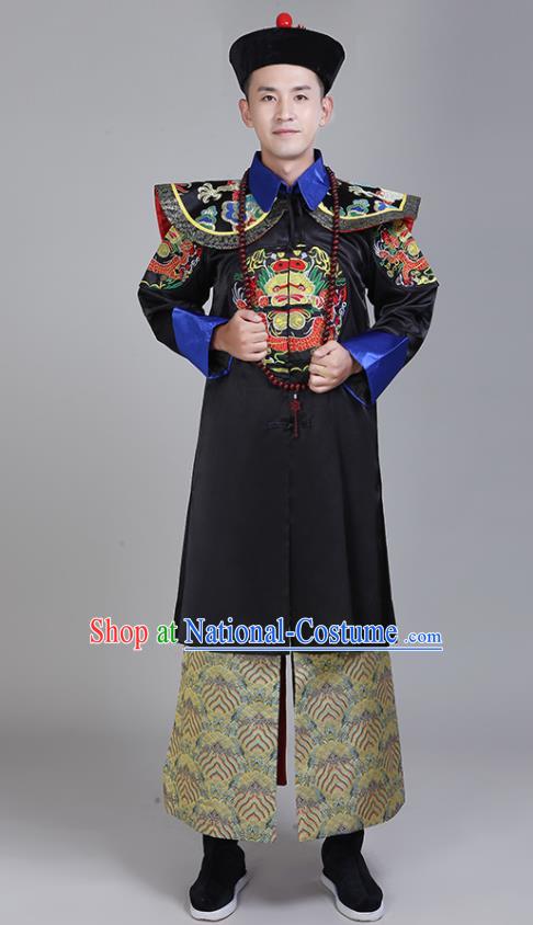 Chinese Ancient Royal Prince Costumes Qing Dynasty Regent Vestment Traditional Official Clothing