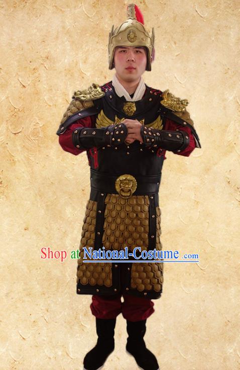 Chinese Traditional Armor Clothing Ancient Warrior Costumes Three Kingdoms Period Zhao Yun Garments