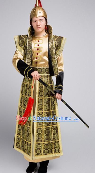 Chinese Song Dynasty Yue Fei Garments Traditional Hero Armor Clothing Ancient General Costumes