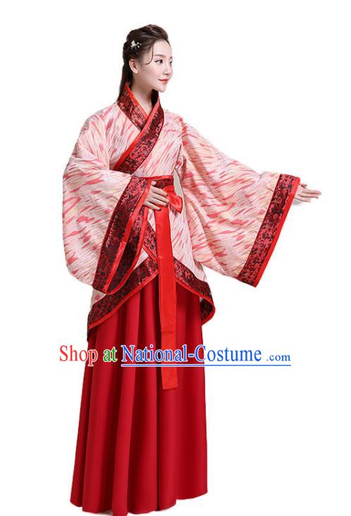 Chinese Ancient Noble Lady Costumes Jin Dynasty Female Scholar Garments Traditional Hanfu Dress Clothing