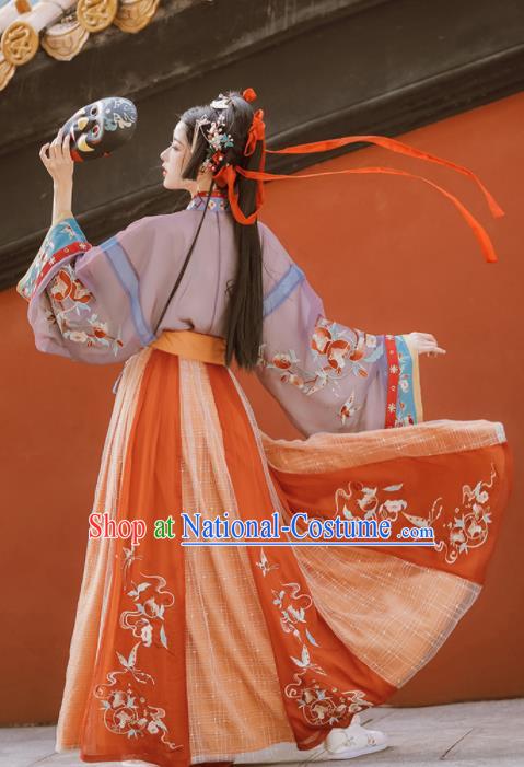 Chinese Traditional Embroidered Hanfu Dresses Jin Dynasty Princess Garment Costumes Ancient Palace Lady Clothing