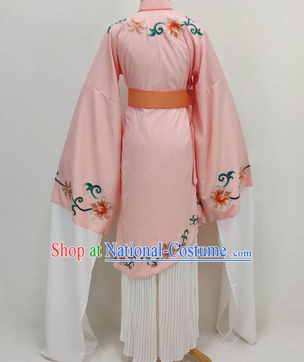 Chinese Peking Opera Diva Garment Costume Ancient Rich Lady Pink Dress Shaoxing Opera Actress Clothing