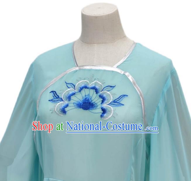 Chinese Shaoxing Opera Princess Clothing Peking Opera Diva Garment Costume Ancient Goddess Blue Dress