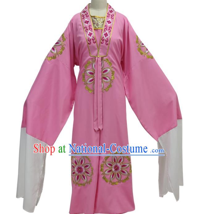 Chinese Ancient Woman Pink Cape Shaoxing Opera Meng Lijun Clothing Peking Opera Actress Garment Costume