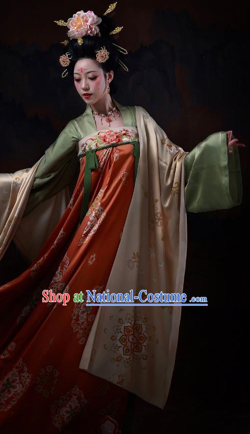 Chinese Tang Dynasty Historical Costumes Ancient Court Beauty Clothing Traditional Hanfu Dress