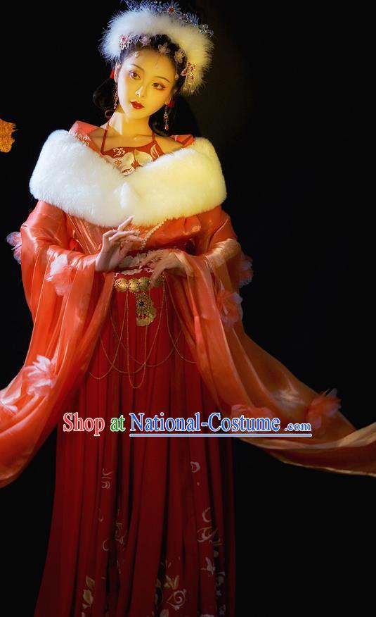 Chinese Drama Journey to the West Fox Fairy Red Dress Southern and Northern Dynasties Costumes Ancient Court Princess Clothing