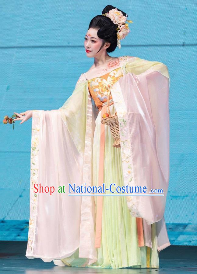 Chinese Tang Dynasty Court Beauty Costumes Ancient Consort Yang Clothing Traditional Hanfu Dresses Complete Set