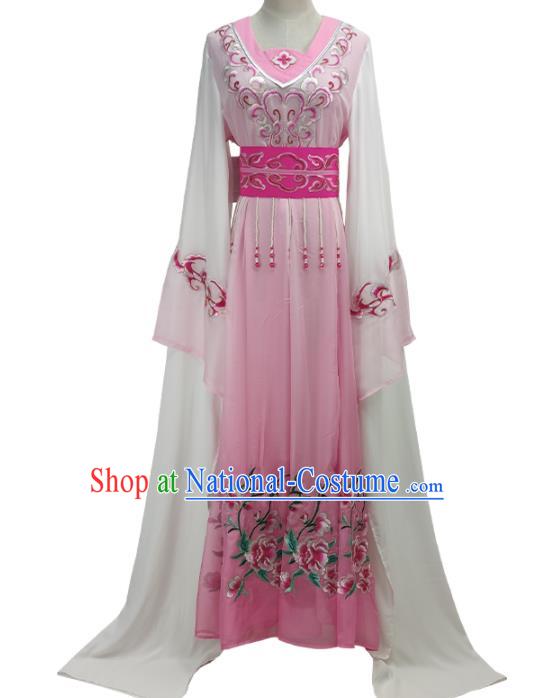 Chinese Shaoxing Opera Fairy Clothing Peking Opera Hua Tan Garment Costume Ancient Princess Pink Dress