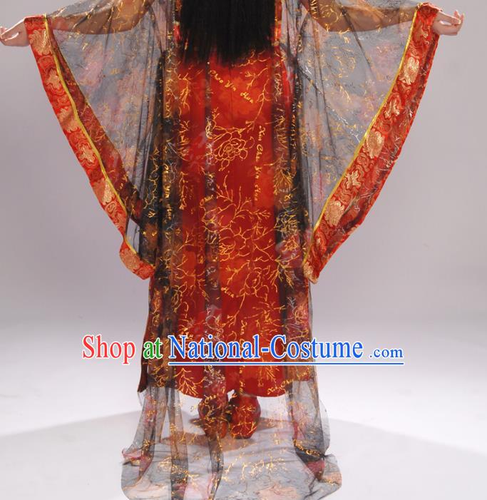 Chinese Tang Dynasty Costumes Ancient Dance Lady Clothing Traditional Court Red Dress Garments