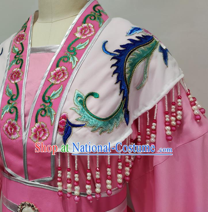 Chinese Shaoxing Opera Imperial Consort Clothing Peking Opera Hua Tan Garment Costume Ancient Empress Pink Dress