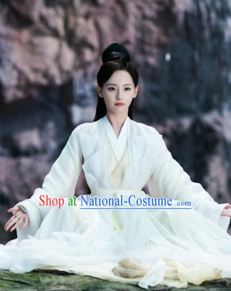 Chinese Fairy Garment Costumes Goddess Clothing TV Series Ancient Love Poetry Wu Huan White Dress