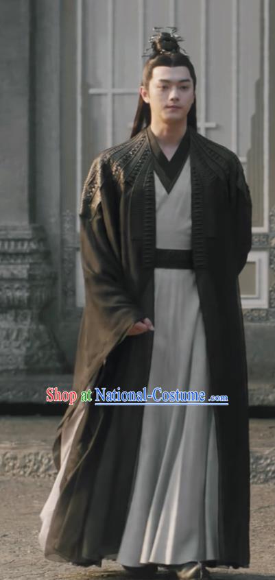 Chinese TV Series Ancient Love Poetry Bai Xuan Black Suit Ancient King Garment Costumes Swordsman Clothing