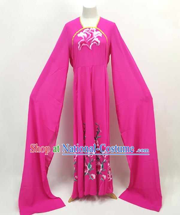 Chinese Ancient Servant Girl Costume Beijing Opera Diva Water Sleeve Magenta Dress Huangmei Opera Palace Lady Clothing