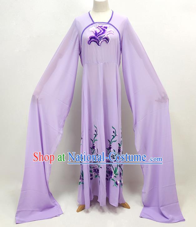 Chinese Huangmei Opera Palace Lady Clothing Ancient Servant Girl Costume Beijing Opera Diva Water Sleeve Violet Dress