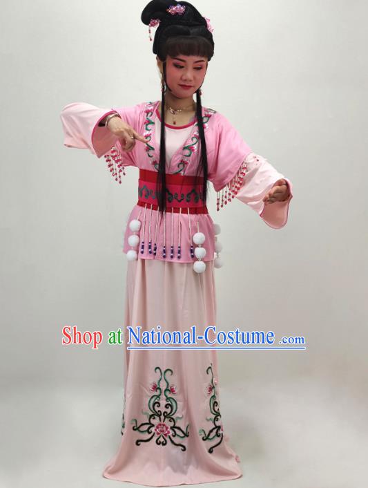 Chinese Beijing Opera Diva Pink Dress Shaoxing Opera Young Lady Clothing Ancient Fairy Costume