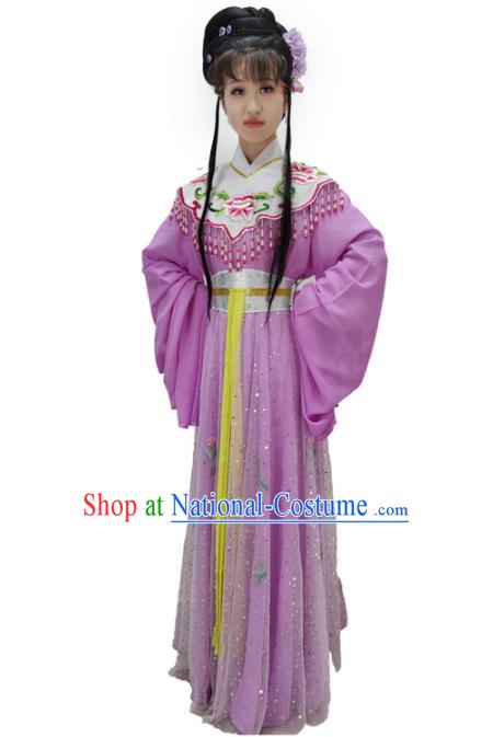 Chinese Shaoxing Opera Princess Clothing Ancient Fairy Costume Beijing Opera Diva Violet Dress