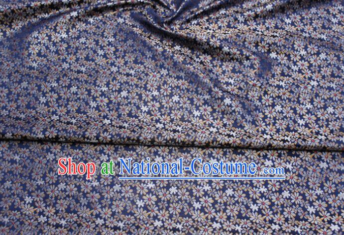 Chinese Classical Fabric Cheongsam Material Dark Blue Brocade Fabric