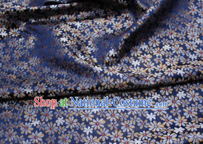 Chinese Classical Fabric Cheongsam Material Dark Blue Brocade Fabric