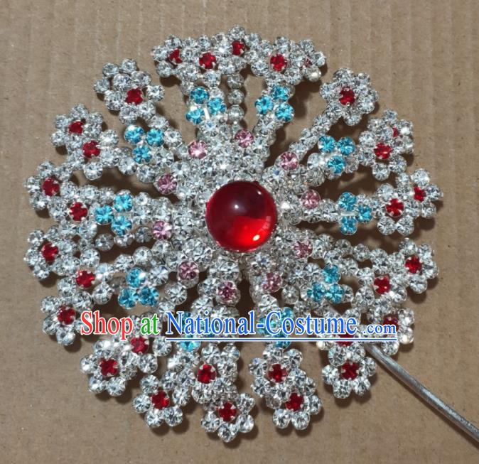 Chinese Ancient Empress Crystal Hair Pin Peking Opera Hua Tan Hair Jewelry Beijing Opera Actress Headpiece