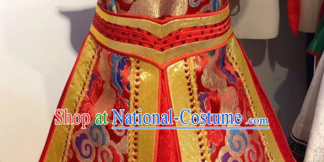 Chinese Mongol Nationality Garment Children Dance Mongolian Dress Folk Dance Costume