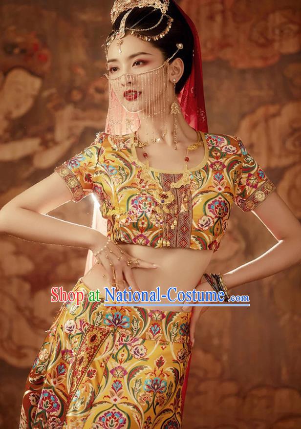 Chinese Western Regions Lou Lan Princess Clothing Ancient Dance Beauty Dress Costume