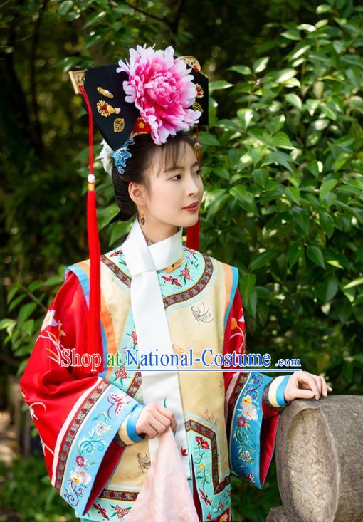 Chinese Traditional TV Series Dress Ancient Palace Infanta Garment Costumes Qing Dynasty Princess Clothing