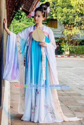 Chinese Traditional Embroidered Hanfu Dress Ancient Imperial Consort Garment Costumes Tang Dynasty Court Woman Clothing