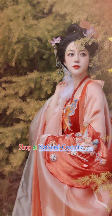 Chinese Traditional Hanfu Dress Tang Dynasty Imperial Concubine Garment Costumes Ancient Palace Beauty Clothing