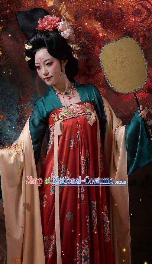 Chinese Ancient Palace Beauty Dresses Tang Dynasty Imperial Concubine Costumes Traditional Garment Clothing