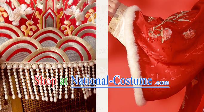 Chinese Traditional Winter Garment Clothing Ancient Rich Lady Dresses Ming Dynasty Costumes