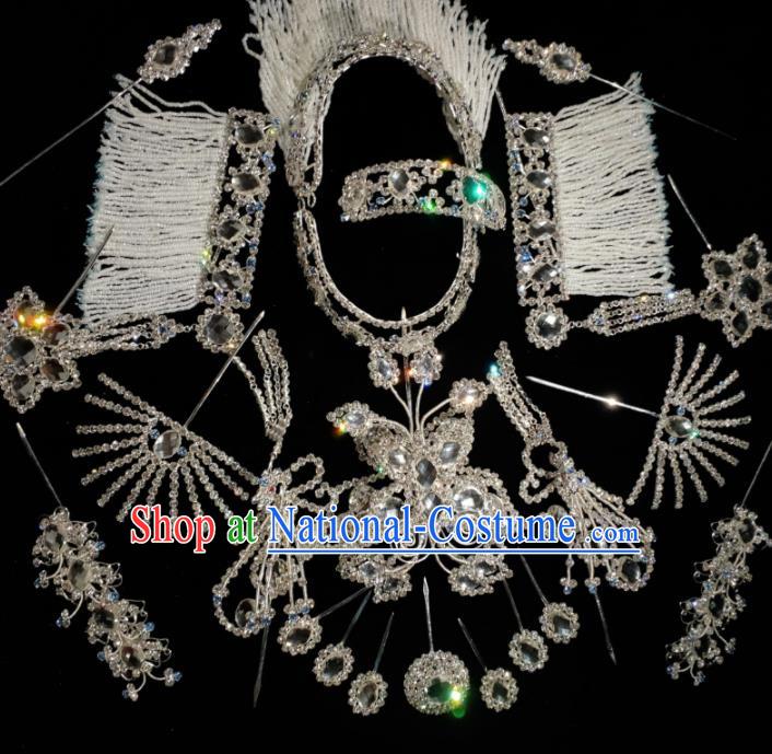 Chinese Peking Opera Hair Jewelries Ancient Princess Headpieces Traditional Beijing Opera Hua Tan Headdress Complete Set