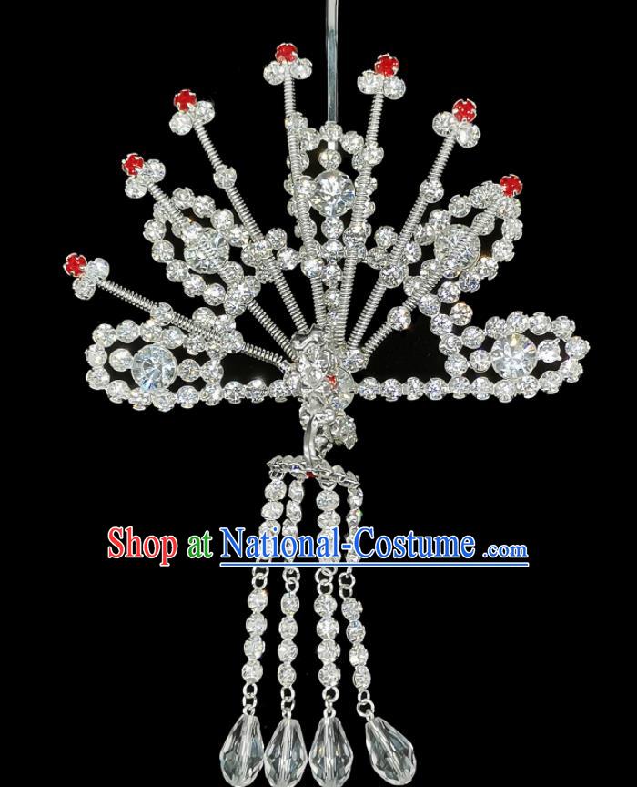 Chinese Ancient Empress Phoenix Hairpin Traditional Beijing Opera Diva Headpiece Peking Opera Actress Hair Jewelry