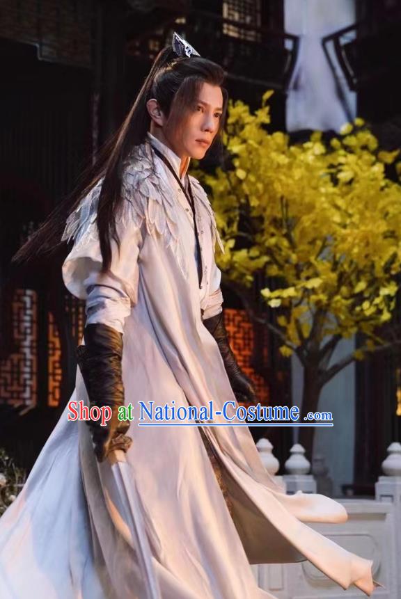 Chinese Traditional Warrior Garments Wu Xia TV Series Heros Di Fei Jing Costume Ancient Swordsman Clothing