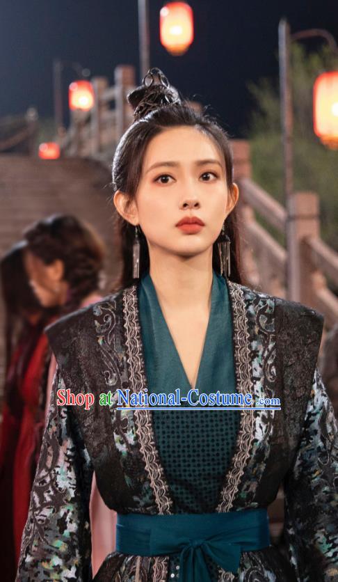 Chinese Traditional Noble Lady Dress Wu Xia TV Series Heros Lei Chun Costume Ancient Swordswoman Clothing