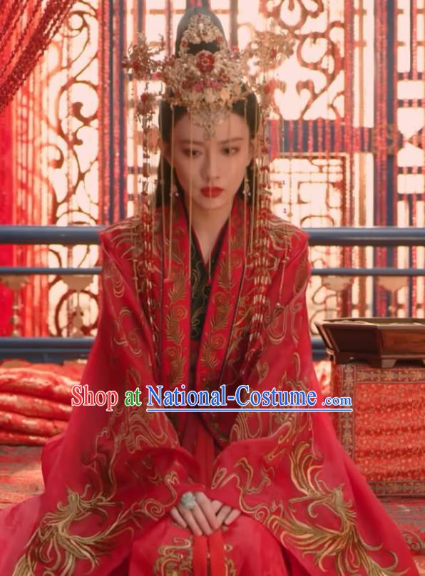 Chinese Ancient Royal Princess Clothing Traditional Wedding Dress Wuxia TV Series Heros Lei Chun Red Costume