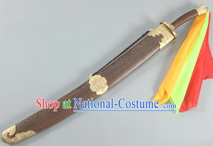 Chinese Tai Chi Performance Broadsword Stainless Steel Blade Top Handmade Wushu Flexible Blade