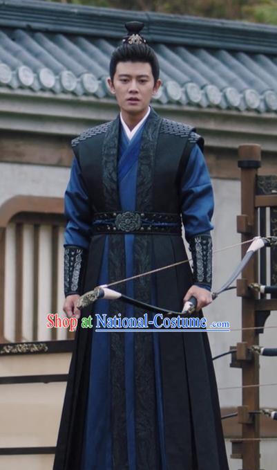 Chinese One and Only TV Series Swordsman Zhou Sheng Chen Garments Ancient Young Knight Clothing Traditional Hero Costume